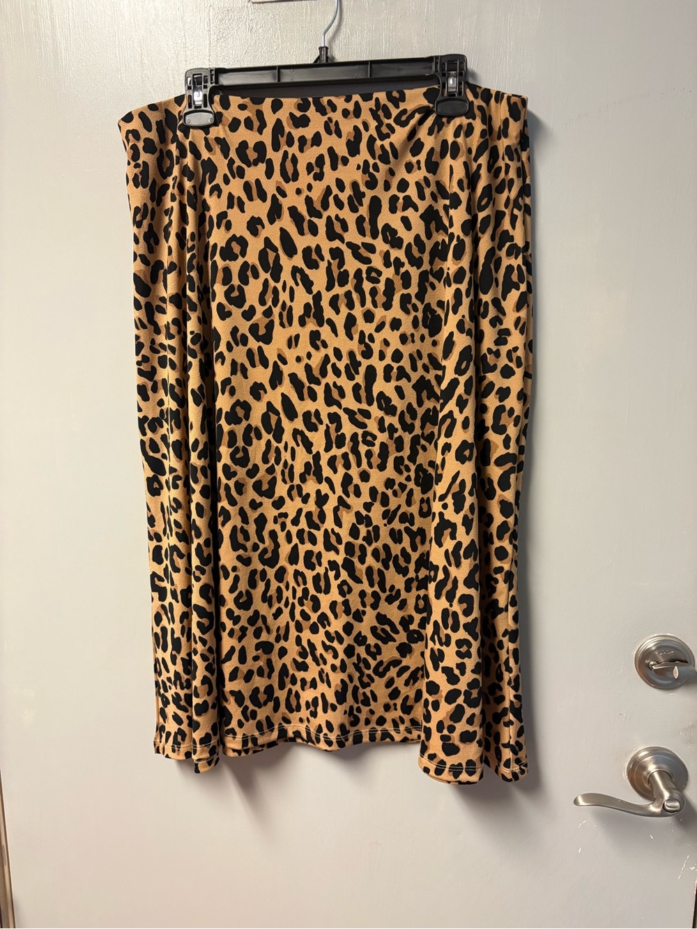 Nine West Leopard Print Midi Skirt - Tan & Black a size XXL